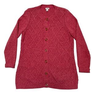 L.L. Bean 100% Cotton Longsleeve Button Cardigan Sweater Large